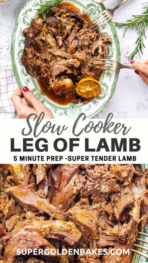 Lamb Leg Slow Cooker, Slow Cooker Leg Of Lamb Recipe, Lamb Recipes Crockpot, Slow Cooker Leg Of Lamb, Slow Cooked Lamb Leg, Slow Cooker Lamb Roast, Crockpot Lamb, Lamb Roast Recipe, Lamb Leg Recipes