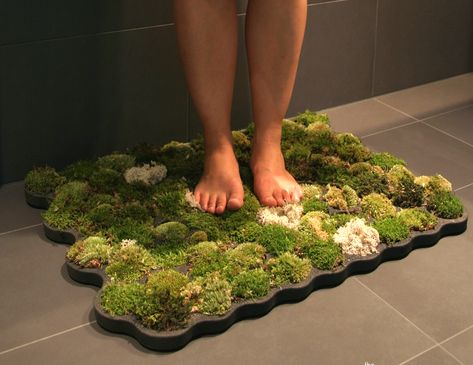 Moss Carpet by Nection Design Moss Shower Mats, Moss Bath Mat, Bath Mat Diy, Moss Rug, Shower Mat, Bathroom Mat, Natural Living, Bathroom Mats, Sustainable Living