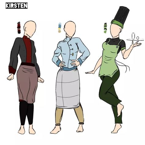 Chef Aesthetic Outfit, Chef Oc Drawing, Female Baker Character Design, Chef Drawing Reference, Chef Outfit Drawing, Chef Outfit Aesthetic, Chef Outfit Women, Cute Chef Outfit, Chef Outfit Women Style