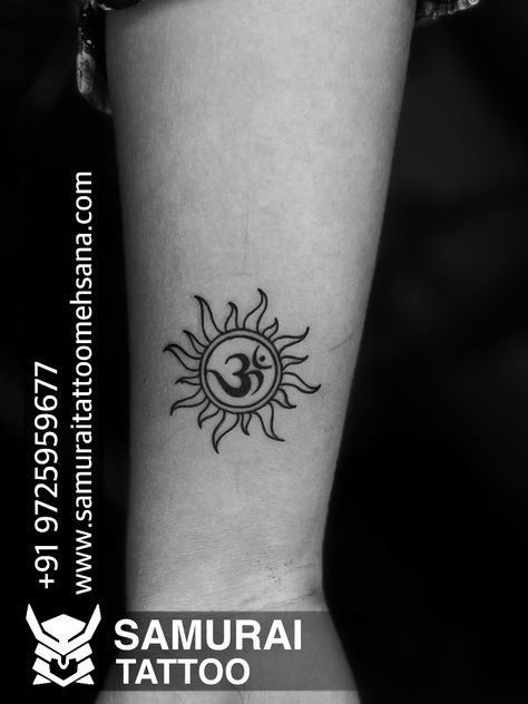 Om Symbol Tattoo, Mahadev Tattoo, Om Tattoo Design, Om Tattoo, Symbol Tattoo, Om Symbol, Sun Tattoo, Tattoo Design, Tatting