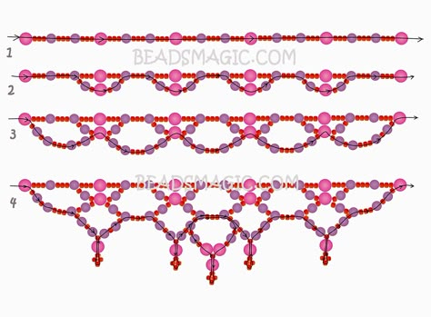 Diy Necklace Patterns, Beads Magic, Simple Beaded Necklaces, Pola Manik, Gelang Manik-manik, Beaded Necklace Patterns, Beaded Necklace Diy, Gelang Manik, Beaded Jewelry Tutorials