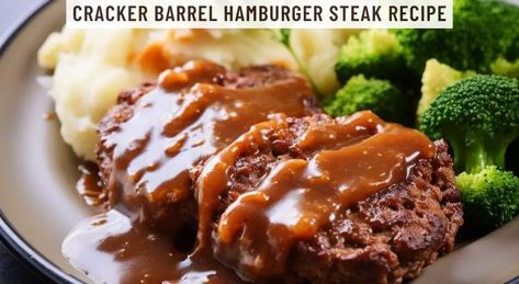 Cracker Barrel Hamburger Steak Recipe Cracker Barrel Hamburger Steak Recipe, Hamburger Steak Recipes, Easy Steak Recipes, Hamburger Steak, Kitchen Guide, Onion Gravy, Beef Patty, Cracker Barrel, Beef Chuck