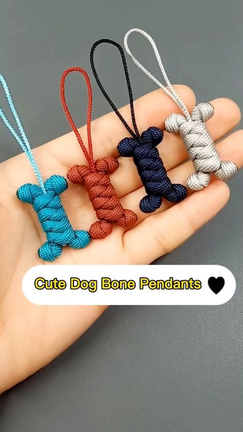 jinhong_life on Instagram: How to make dog bone pendants for clothes or bracelet #diy #makeyourself #macrameknot #hobby #jewelry #jewelrymakingmi #hobbyworld… Paw Jewelry, Dog Collar Charms, Bones Bracelet, Animal Bracelet, Scout Ideas, Rope Crafts Diy, Bracelet Craft Diy, Church Crafts, Bone Pendant