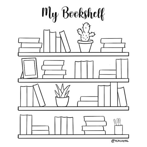 Bookshelf Tracker Printable, Book Shelf Reading Log, Printable Bookshelf Reading Log, Reading Log Coloring Page, Bookshelf Drawing Easy, Bookshelf Reading Journal, Bookshelf Coloring Page, Book Journal Bookshelf, Bookshelf Reading Tracker