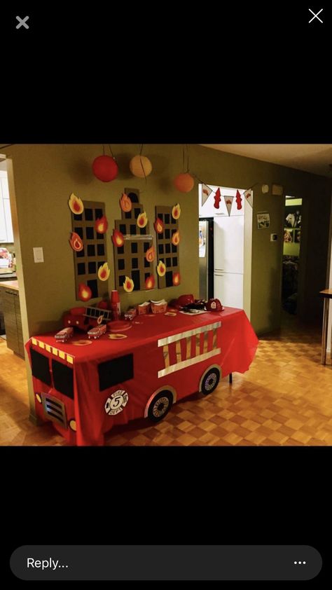 4th Birthday Party For Boys, Fireman Party, Firetruck Birthday Party, Fireman Birthday, Firefighter Party, Fire Truck Party, Firefighter Birthday, Firetruck Birthday, Paw Patrol Birthday Party