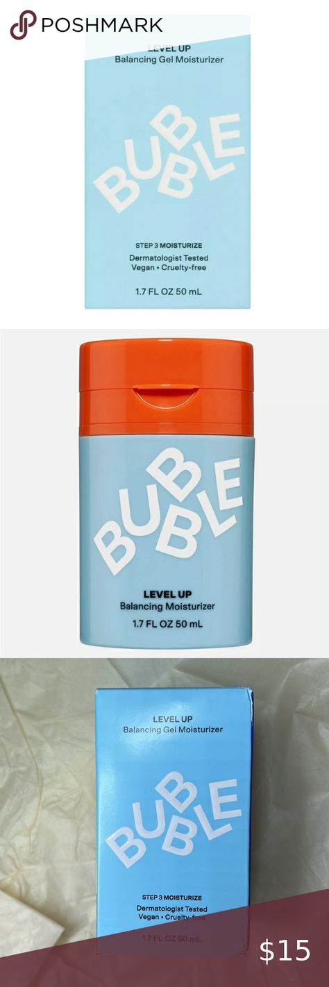 Bubble Level Up Balancing Gel Moisturizer 1.7 oz Gel Moisturizer, Send Me, Level Up, Cruelty Free, Bubbles, Moisturizer, Conditioner, Brand New