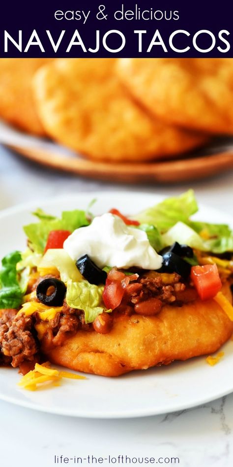 Taco Fixings, How To Make Beans, Navajo Tacos, Life In The Lofthouse, Indian Tacos, Fried Bread Recipe, Chili Toppings, Chili Ingredients, Fry Bread