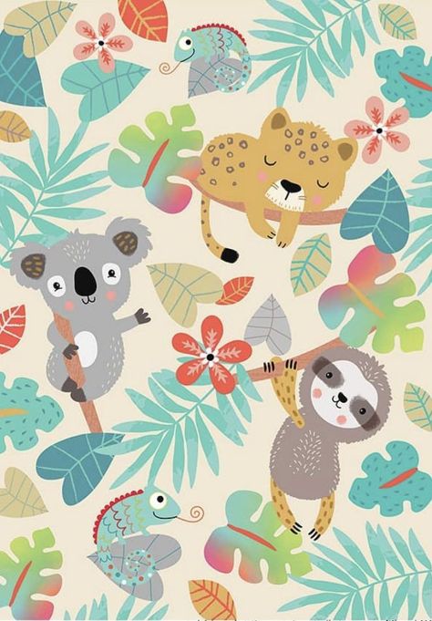 Cute Jungle Animals Illustration, Animal Illustration Kids, Warm Scarves, صفحات التلوين, Baby Illustration, Printable Stationery, Baby Design, Kids Prints, Baby Prints