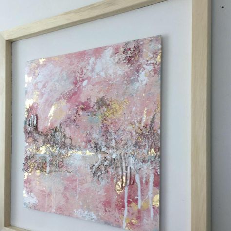 Light Pink Painting Canvas, Pink Gold Abstract Painting, Pretty Abstract Paintings, Light Pink Painting, Abstract Painting Pink, Patina Art, Modern Acrylic Painting, Abstract Painting Acrylic Modern, Textured Abstract Painting