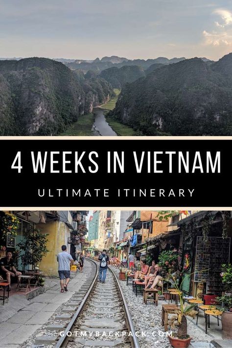 My Ultimate 4 week itinerary for backpacking through Vietnam from Ho Chi Minh City in the South to Hanoi in the North. This epic 1 month itinerary includes amazing landscapes, sandy beaches and Vietnamese food. #Vietnam #Itinerary #travel #backpacking Vietnam Itinerary 1 Month, Travel Cambodia, Vietnam Itinerary, Vietnam Backpacking, Northern Vietnam, Asian Travel, Vietnam Voyage, Travel Vietnam, Vietnam Travel Guide