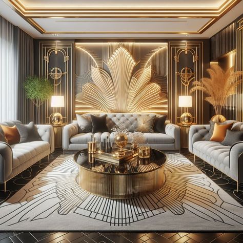 Modern Art Deco Lounge Room Dazzling Decor Bedroom Ideas Art Deco, Artdeco Interiors Living Room, Art Deco Lounge Room, Dark Moody Interior, Great Gatsby Interior Design, Modern Art Deco Living Room, Luxury Apartment Interior Design, Lounge Room Ideas, Moody Interior Design