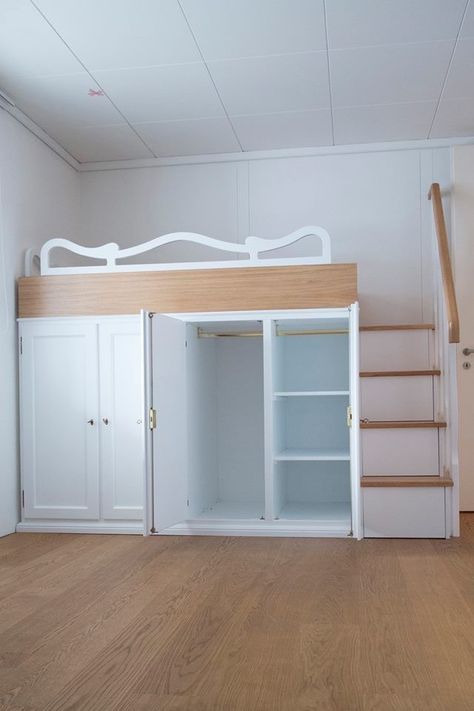 Cama Closet, Rum Inspo, Loft Bed Plans, Diy Loft Bed, Bilik Tidur, Girl Bedroom Designs, Small Room Design, غرفة ملابس, Empty Room