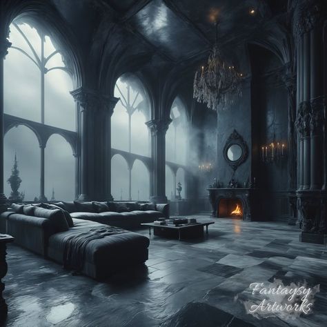 Fantaysy (@fantaysy_artworks) • Photos et vidéos Instagram Hybern Castle, Vampire Castle Interior, Dark Forests, Feyre Rhysand, Magical Bedroom, Gothic Interior, Castles Interior, Dark Home Decor, Dark Magic