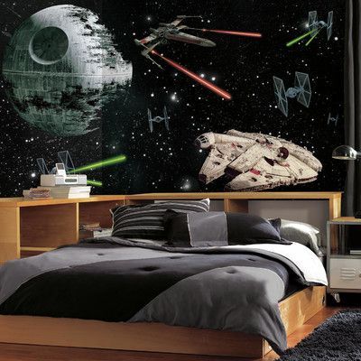 Room Mates Star Wars Vehicles Chair Rail Prepasted Wall Mural