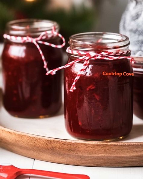 Canning For Christmas Gifts, Slow Cooker Christmas Jam, Merry Christmas Jam, Spiced Christmas Jam Recipes, Christmas Jam Recipes, Holiday Jam, Christmas Jelly, Canning Applesauce, Slow Cooker Christmas