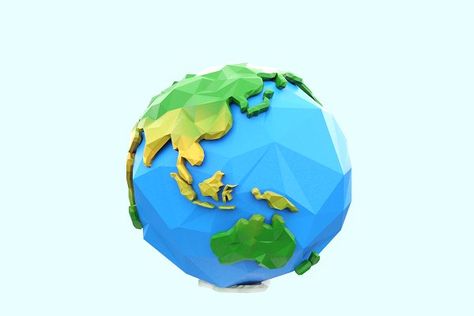 Low Poly Earth by Tedi Permana on @creativemarket Earth 3d, 3d Templates, Nature 3d, News Logo, Tumblr Hipster, 3d Architecture, Low Poly Art, Earth Nature, 3d Video