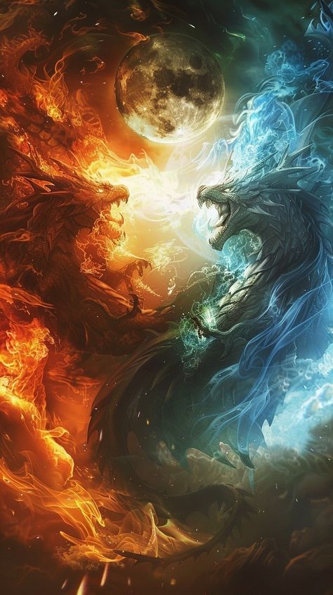 Fire And Water Aesthetic, Fire And Ice Art, Fire And Ice Dragons, Dragon Background, Fire Aesthetic, Fire Wallpaper, S8 Wallpaper, Earth Air Fire Water, Dragon Wallpaper Iphone