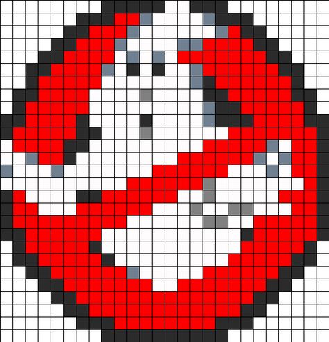 Ghostbusters Perler Bead Pattern | Bead Sprites | Characters Fuse Bead Patterns Alpha Crochet, Perler Beads Ideas, Vika Papper, Modele Pixel Art, Piskel Art, Fuse Bead Patterns, Art Perle, 8bit Art, Motifs Perler