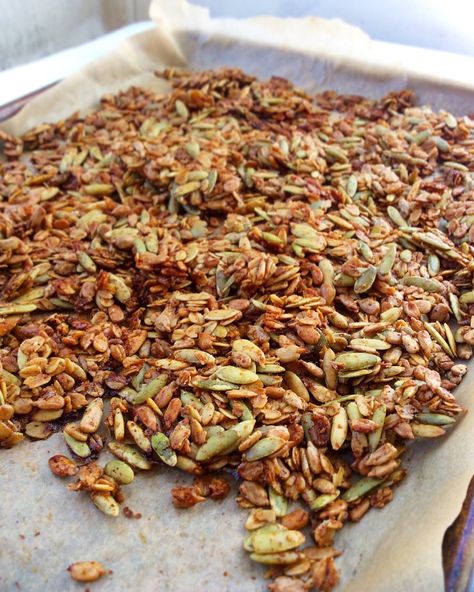 Pumpkin Seed Granola, Sunflower Seed Recipes, Seed Granola, Savory Granola, Shelled Pumpkin Seeds, Leather Dog Harness, Granola Ingredients, Vegan Essentials, Sunflower Pumpkin