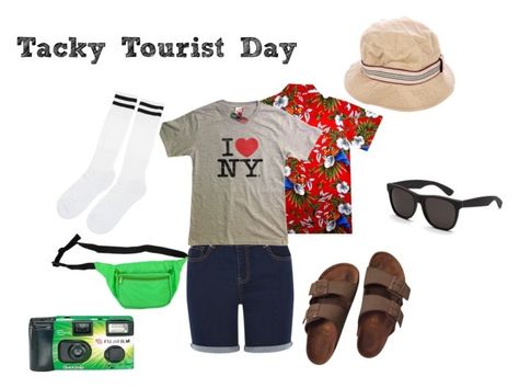 "Spirit Week- Tacky Tourist Day" by adams-reagan-gca on Polyvore featuring Oasis, Birkenstock, Burberry and RetroSuperFuture Tacky Tourist Day, Tacky Day, Tourist Costume, Tacky Tourist, Spirit Day Ideas, Abc Party Costumes, Tourist Outfit, Homecoming Spirit Week, School Spirit Week