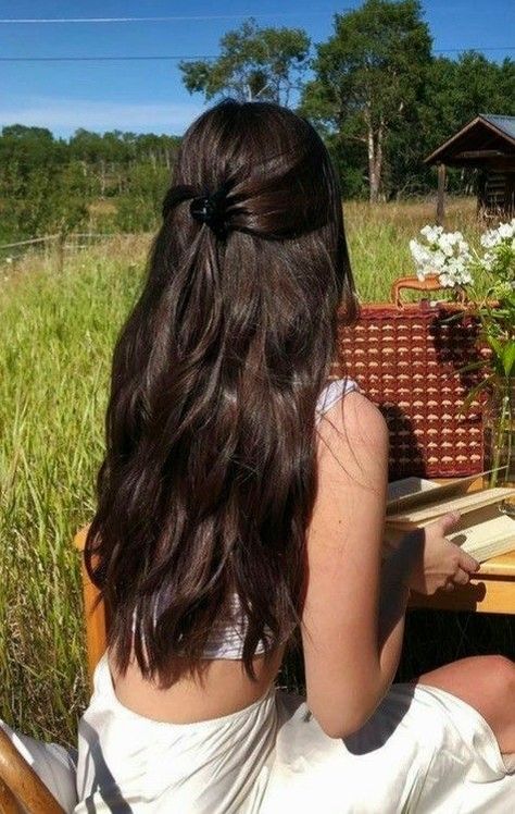 Brown Wavy Hair, Rambut Brunette, Dark Brunette Hair, Long Brunette Hair, Stile Hijab, Brown Hair Inspo, Long Healthy Hair, Long Dark Hair, Long Brown Hair