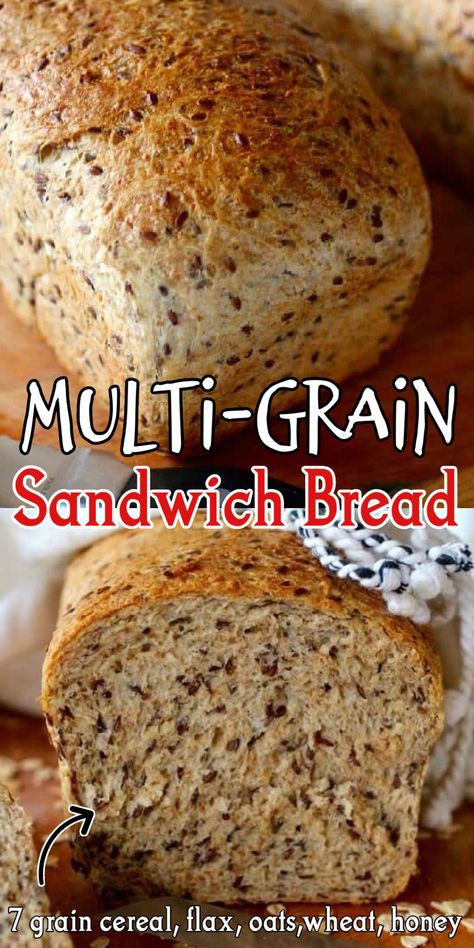 Hearty multigrain bread recipe full of wholesome ingredients like flax, sunflower seeds, and whole grains. Restless Chipotle reader, Ali, says: "5 Stars! This is my favorite sandwich bread recipe! I LOVE IT. It works every time without fail." Give it a try and let me know what you think. #homemade #healthy #recipe #sandwich #seeded #easy Multigrain Sandwich Bread, Multigrain Bread Recipe, Flaxseed Bread, Seeded Bread Recipes, Recipe Sandwich, Sandwich Bread Recipe, Multi Grain Bread, Multigrain Bread, Wheat Bread Recipe