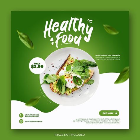 Food Instagram Post, Healthy Food Instagram, Food Banner, Food Menu Design, Food Instagram, Graphic Design Ads, Food Graphic Design, Food Poster Design, Food Ads