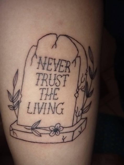 Fine Line Tattoo Ideas Simple, Never Trust The Living Tattoo, Loveless Tattoo, Corpse Bride Tattoo, Beetlejuice Tattoo, Sticker Sleeve, Never Trust The Living, Never Trust, Design Drawings