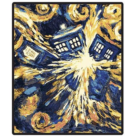 Tardis Van Gogh, Exploding Tardis, Square Art, Silk Touch, Soft Throw Blanket, Changing Wall Color, Fleece Throw, Dr Who, The Doctor