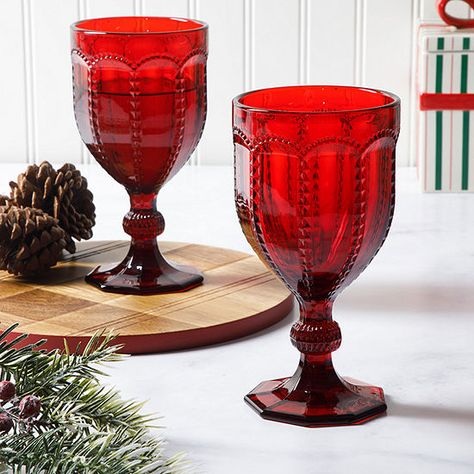 Wine Variety, Glass Goblets, Glass Photography, Drinkware Sets, Colored Glassware, Wine Glass Set, Martha Stewart, Glass Set, Wine Glasses