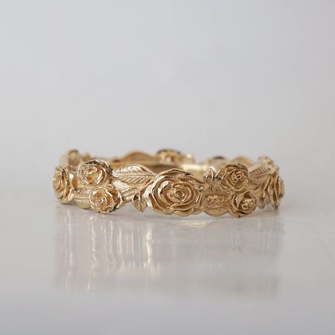 BANDS FOR HER – Tippy Taste Jewelry Gold Rose Accessories, Hippies, Vintage Floral Wedding Ring, Unique Band Rings, White Rose Ring, Feminine Wedding Band, Flower Engagement Ring Floral Design, Vintage Gold Wedding Band, Dearest Ring