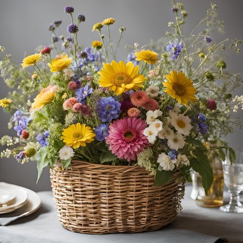 Storrs Florist | Summer Meadow Basket of Flowers | Found Florist Farm – Found Florist Farm, LLC Floral Baskets Arrangements, Rustic Basket Decor, Sunflower And Hydrangea Arrangements, Floral Arrangements With Ferns, Bird House Flower Arrangements, Summer Fake Flower Arrangements, Multi Color Flower Centerpieces, Summer Flower Arrangements For Table, Gerber Daisy Floral Arrangements