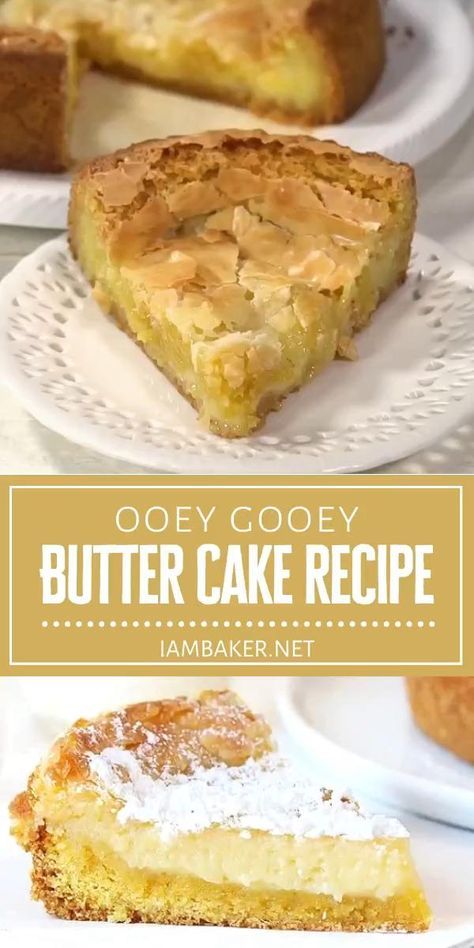 Ooey Gooey Butter Cake Recipe, Gooey Butter Cake Recipe, Ooey Gooey Butter Cake, Gooey Cake, Gooey Butter, Gooey Butter Cake, I Am Baker, Butter Cake Recipe, Torte Cupcake