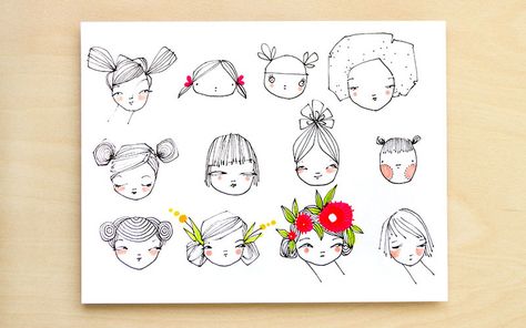 Recipe for How to Draw a Face + Craft-a-Doodle Giveaway Small People Drawing, Doodles People, Cartoon Recipe, Doodle Google, Tips For Drawing, Small Illustrations, Creative Exercises, Cori Dantini, Face Doodles