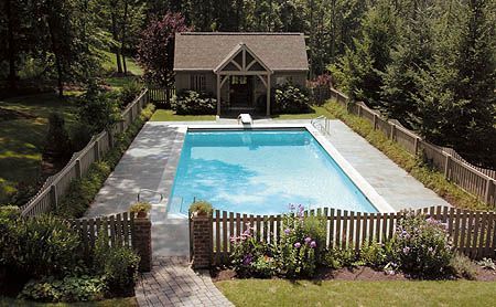 View these 16 pool fencing ideas for your backyard pool. Pool fencing requirements, laws and cost can vary by state so be sure to check with your city. Pool Fence Ideas, Fence Around Pool, Kitchen Backyard, Backyard Resort, Inground Pool Designs, Backyard Kitchen, Backyard Pool Landscaping, Pool Fence, Swim Spa