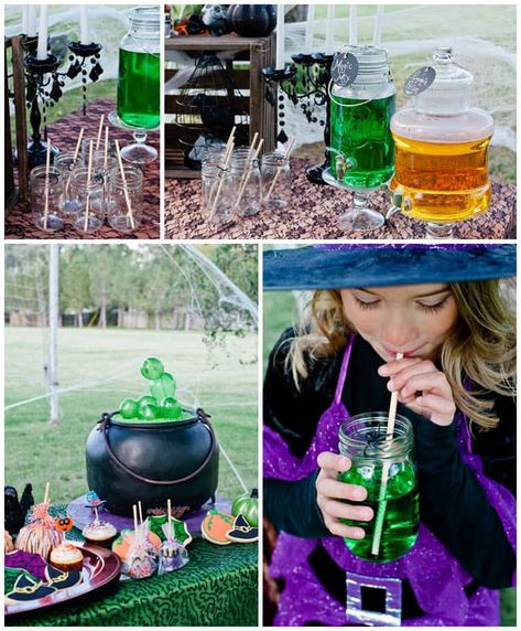 ENCHANTING WITCH THEMED BIRTHDAY PARTY Wizard Birthday Party, Witches Halloween Party, Halloween Tea Party, Hello Wonderful, Hocus Pocus Party, Bday Party Kids, Wizard Party, Glitter Birthday Parties, Magic Birthday