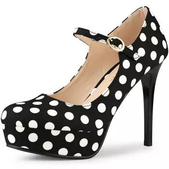 Women’s Shoes : Page 21 Polka Dot Heels, Mary Jane Platform Shoes, Womens Stilettos, Black Pumps Heels, Platform Mary Janes, Pumps Heels Stilettos, Mary Jane Pumps, Mary Jane Heels, High Heels Stilettos