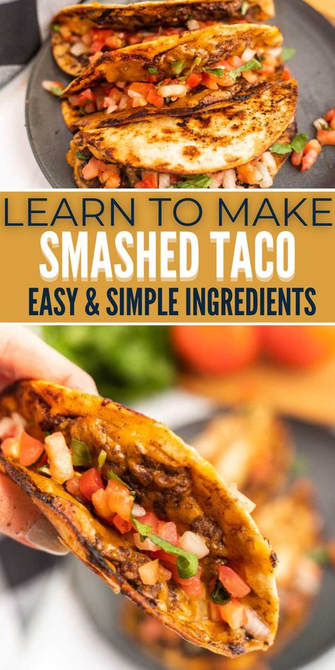 Blackstone Grill Recipes Smash Tacos, Grilled Taco Burgers, Hamburger Tacos On Griddle, Taco Burgers Blackstone, Blackstone Grill Sandwiches, Ground Beef Smash Tacos, Hamburger Tacos On Blackstone, Grill Top Recipes, Tacos On Grill