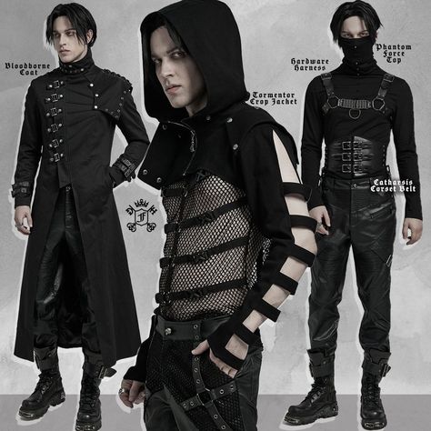 Punk Rave menswear at Fantasmagoria.shop Goth Rave Outfits Men, Goth Rave Outfits, Cybergoth Fashion, Rave Outfits Men, Goth Rave, Punk Rave, Outfits Men, Rave Outfits, Mens Outfits