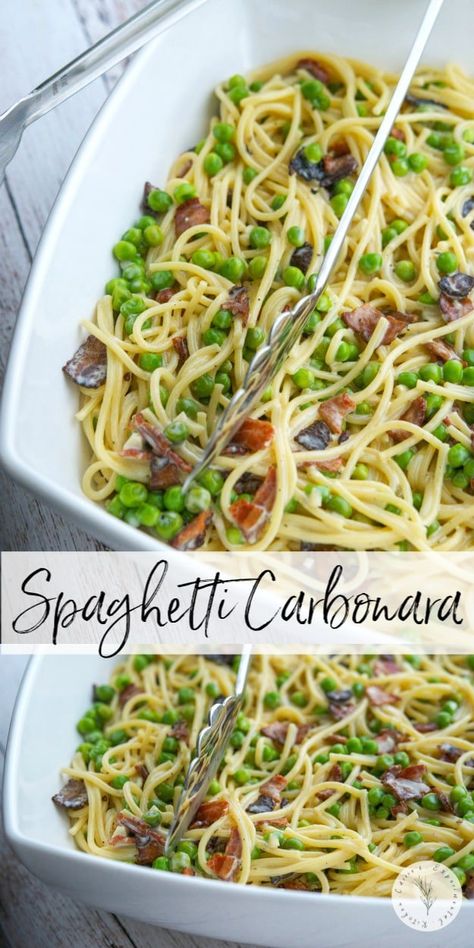 Spaghetti Carbonara | Carrie's Experimental Kitchen Spaghetti Carbonara With Bacon, Carbonara Recipe Authentic, Bacon Recipes Breakfast, Bacon Recipes For Dinner, Bacon Recipes Appetizers, Recipe For Spaghetti, Spaghetti Carbonara Recipe, Pasta Noodle Recipe, Easy Spaghetti