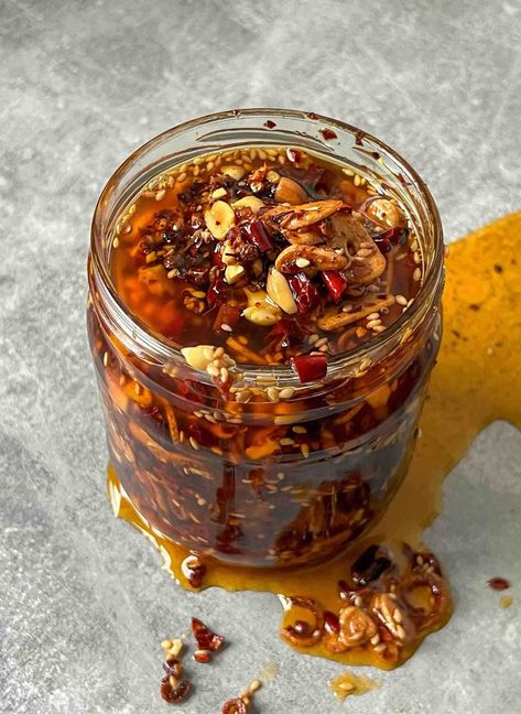 Homemade Chilli Crisp Chilli Oil Recipe | Verna Gao Crunchy Chilli Oil, Sichuan Chili Oil Recipe, Chilli Crisp Oil, Spicy Chili Oil Recipe, Italian Chilli Oil, Fried Chili Oil Recipes, Crispy Chilli Oil Recipe, Best Chili Oil Recipe, Chili Crisp Oil Recipe