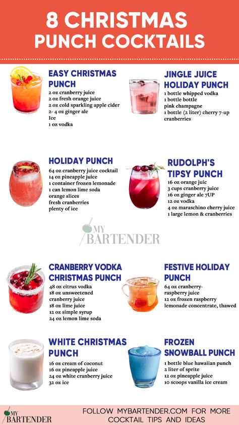 Christmas Punch Cocktails Christmas Drinks Alcohol Simple, Christmas Party Food And Drink Ideas, New Year Alcoholic Drinks, Christmas Day Drinks Holiday Cocktails, Christmas Morning Punch With Vodka, Cocktails Recipes Christmas, Christmas Party Food And Drinks, Easy Cocktail Recipes Christmas, Christmas Mix Drinks