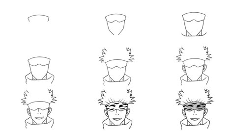 How to Draw Gojo Step By Step How To Draw Gojo Hair, Simple Gojo Drawing, Gojo Drawing Tutorial, Gojo Drawing Easy Step By Step, How To Draw Gojo Satoru Step By Step, Easy Anime Drawings For Beginners Step By Step, How To Draw Gojo Satoru, How To Draw Gojo, Gojo Drawing Easy