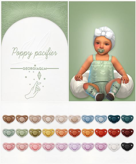 poppy pacifier by georgiaglm Sims 4 Cc Infant Dummy, Sims 4 Cc Infant Binky, Sims 4 Cc Binkies, Sims 4 Infant Pacifier Cc, Sims 4 Cc Toddler Pacifier, Sims Cc Baby Clothes, Sims 4 Infant Eyelashes, Sims 4 Cc Infant Pacifier, Sims 4 Toddler Pacifier