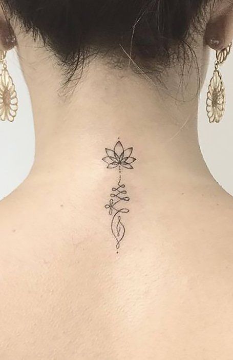 Zwilling Tattoo, Small Lotus Tattoo, Simple Tattoos For Women, Small Tattoos For Women, Lotus Tattoo Design, The Trend Spotter, Unalome Tattoo, Neck Tattoos Women, Inspiration Tattoos