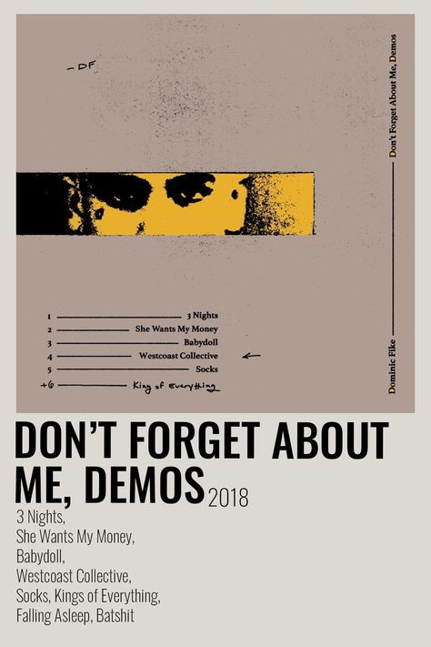 Don't Forget About Me, Polaroid Album, Forget About Me, Throwback Songs, Minimalist Music, Album Posters, Polaroid Posters, Now Quotes, Dominic Fike