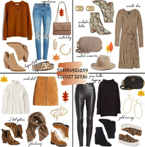 Thanksgiving Outfit Ideas 2023, 2023 Thanksgiving Outfit, Thanksgiving Outfit 2023, Thanksgiving Looks Outfits, Sweater Dress With Boots, Thanksgiving Day Outfits, Casual Halloween Outfits, Thanksgiving Fits, Clothes Capsule