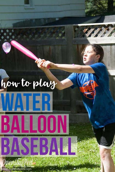 Balloon Baseball, Baseball Activities, Water Balloon Games, Outdoor Water Games, Free Summer Activities, Balloon Games, Water Games For Kids, Fun Summer Activities, Water Games