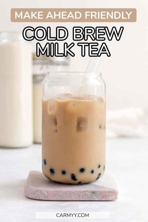 Cold Brew Milk Tea, Tea Cold Brew, Blueberry Milkshake, Tea With Milk, Cold Brew Tea, Brown Sugar Syrup, Brew Tea, Flavored Milk, Steeped Tea