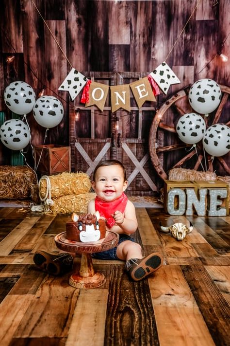 Cowboy Cake Smash Photography, Cowboy Theme Smash Cake, 1st Birthday Cowboy Pictures, How The West Was One Photoshoot, Smash Cake Cowboy, 1st Rodeo Cake Smash, My First Rodeo Pictures, First Rodeo Birthday Pictures, 1st Rodeo Photoshoot